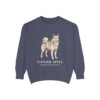 Finnish Spitz Latin Sweatshirt, Denim, front view