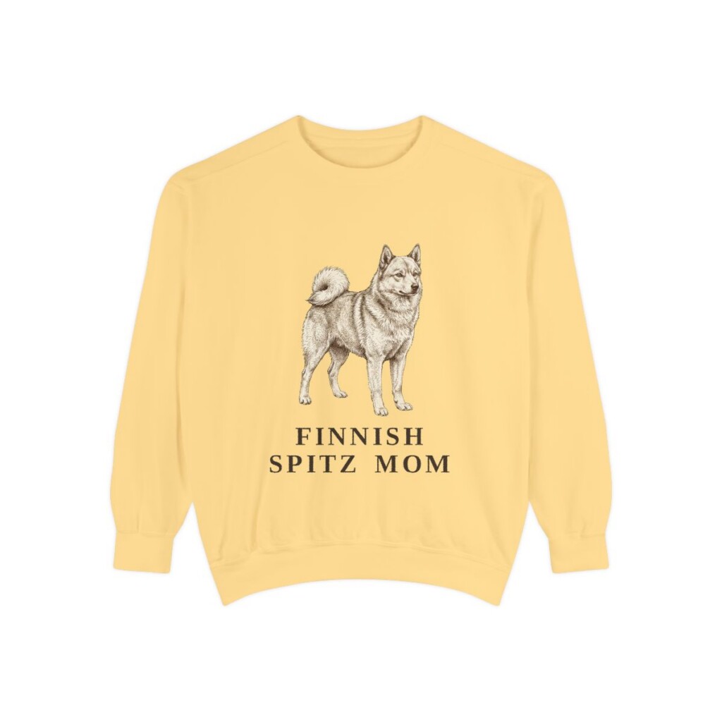 Finnish Spitz Mom Sweatshirt, Butter, front view