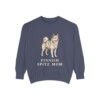 Finnish Spitz Mom Sweatshirt, Denim, front view