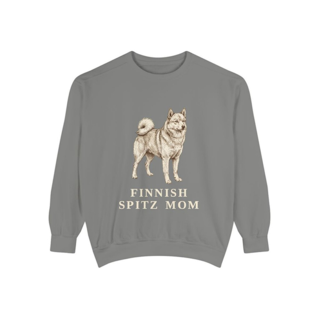 Finnish Spitz Mom Sweatshirt, Grey, front view