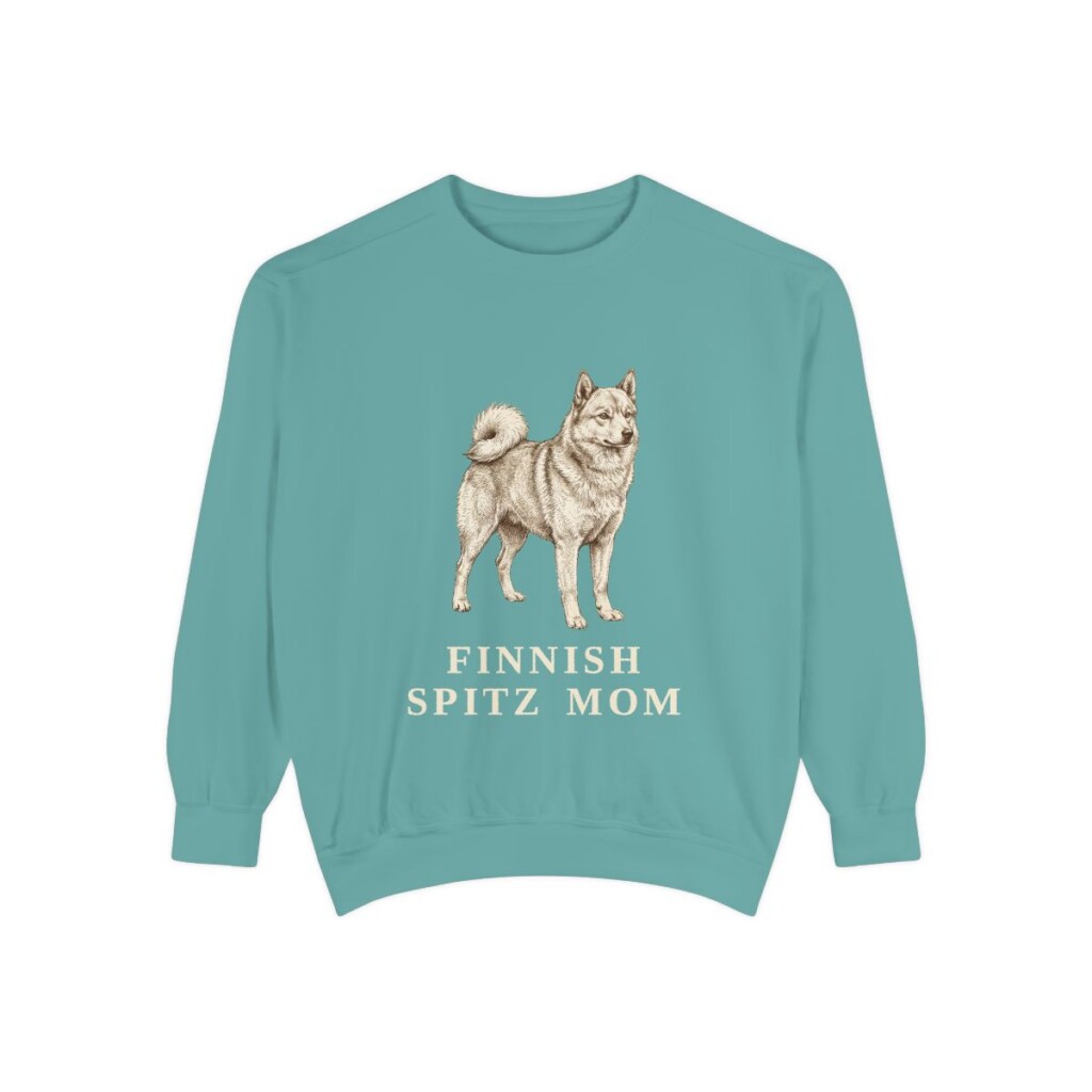 Finnish Spitz Mom Sweatshirt, Seafoam, front view
