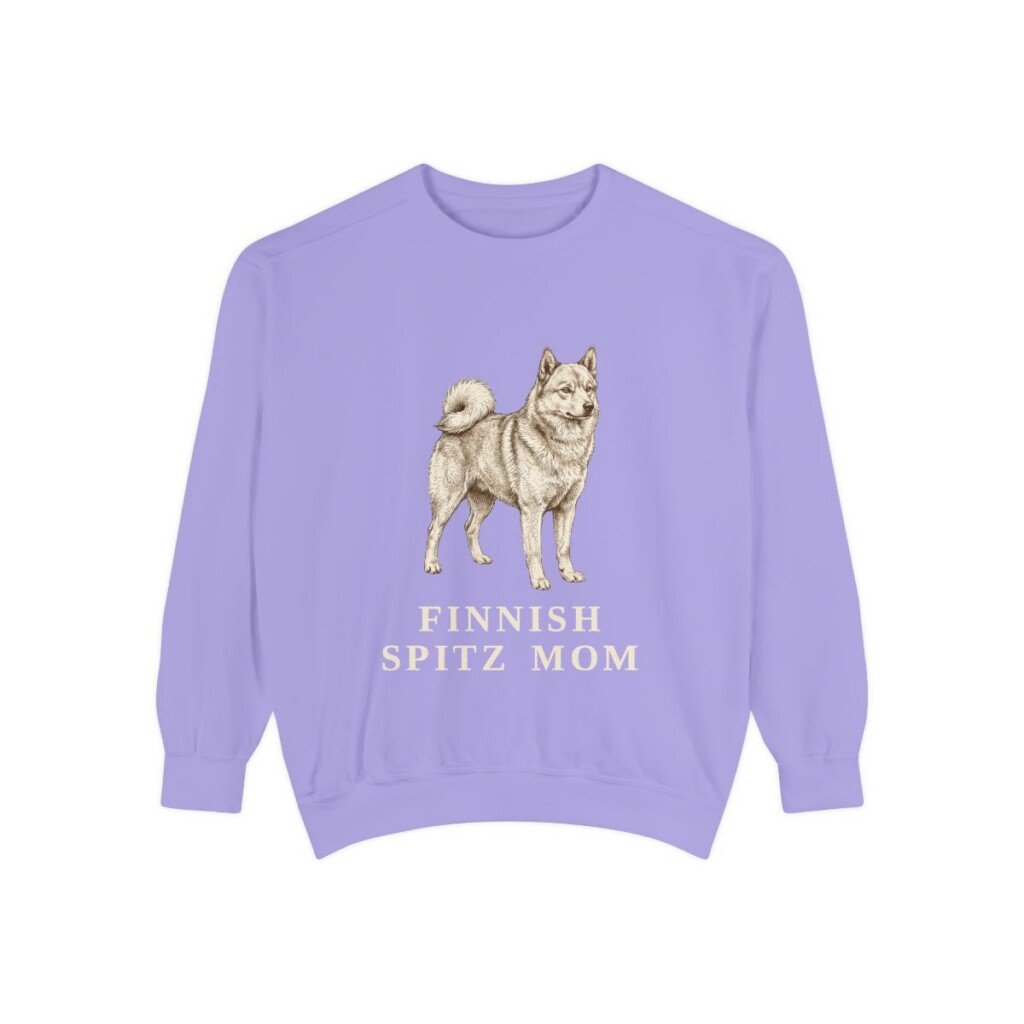 Finnish Spitz Mom Sweatshirt, Violet, front view