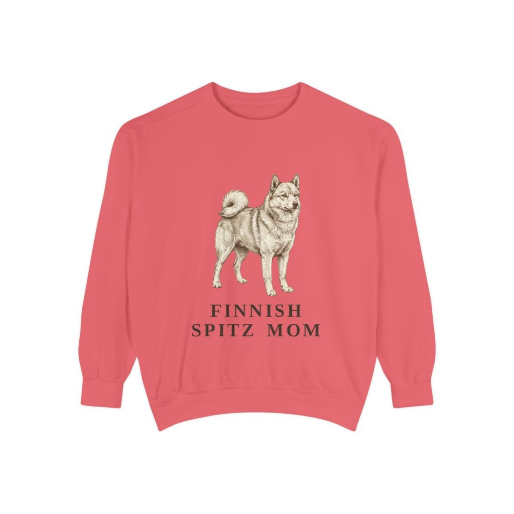 Finnish Spitz Mom Sweatshirt, Watermelon, front view