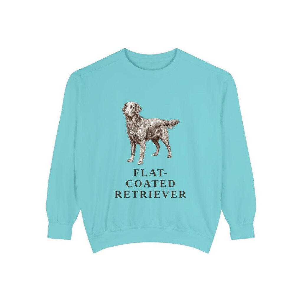 flat-coated-retriever-sweatshirt-chalky-mint Flat-Coated Retriever Sweatshirt, Chalky Mint, front view