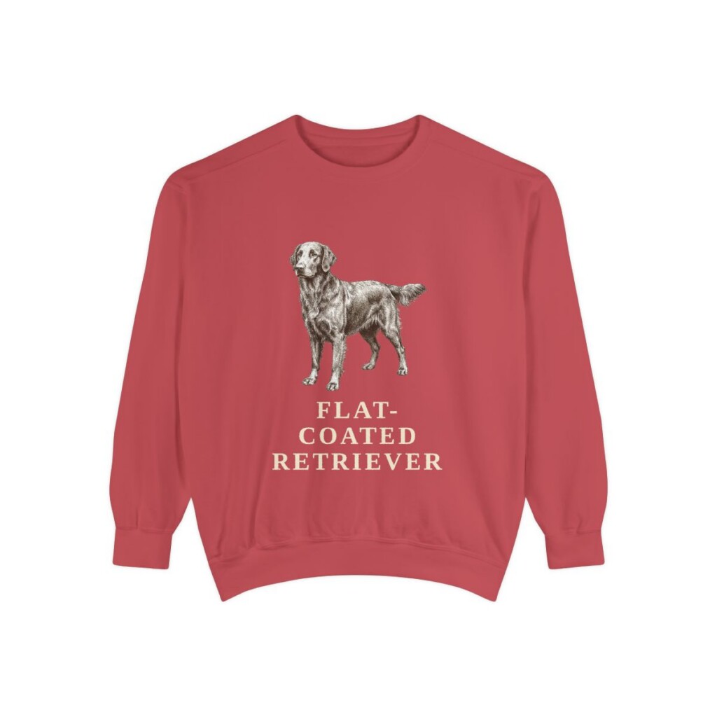 flat-coated-retriever-sweatshirt-crimson Flat-Coated Retriever Sweatshirt, Crimson, front view