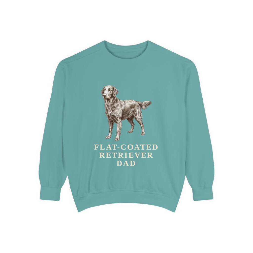 Flat-Coated Retriever Dad Sweatshirt, Seafoam, front view