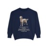 Flat-Coated Retriever Humor Sweatshirt, True Navy, front view