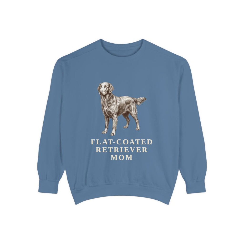Flat-Coated Retriever Mom Sweatshirt, Blue Jean, front view