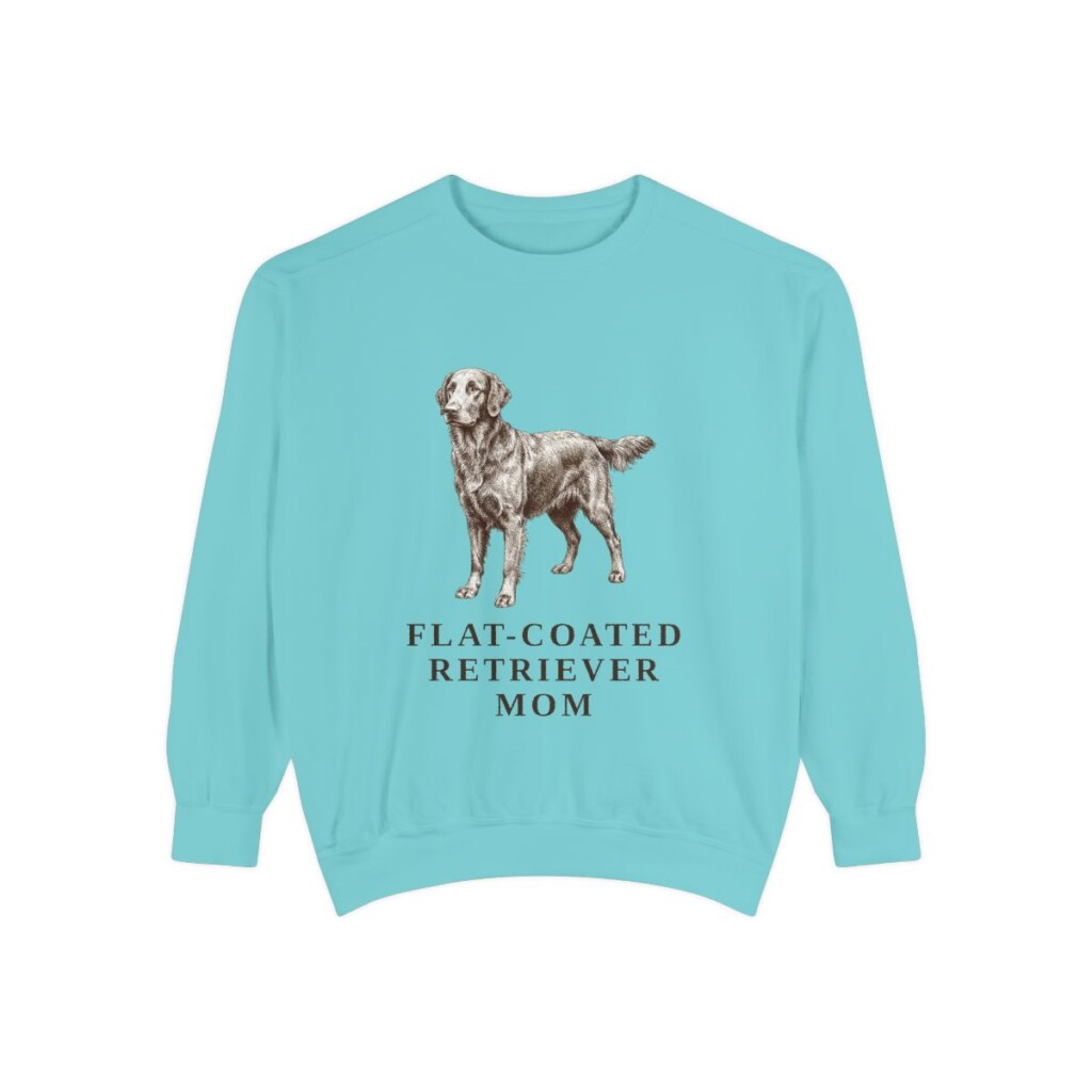 Flat-Coated Retriever Mom Sweatshirt, Chalky Mint, front view