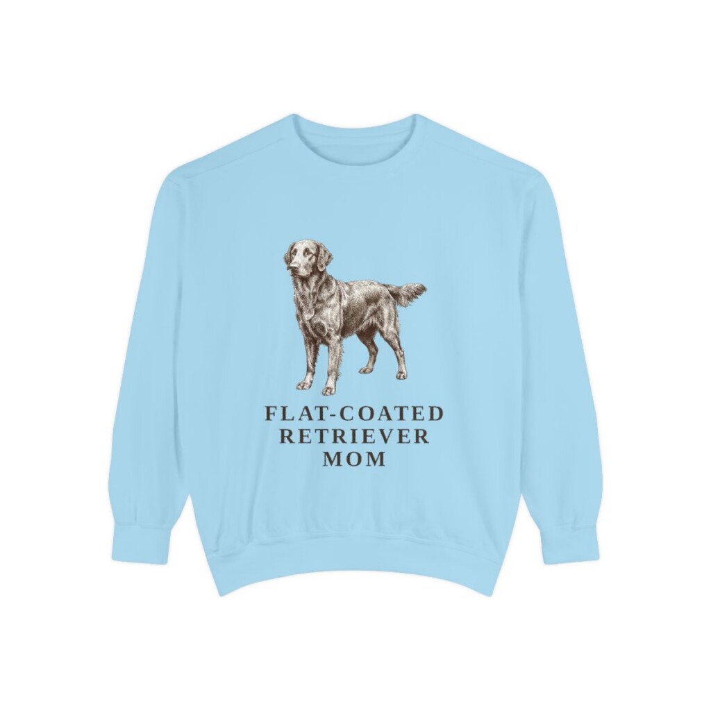Flat-Coated Retriever Mom Sweatshirt, Chambray, front view