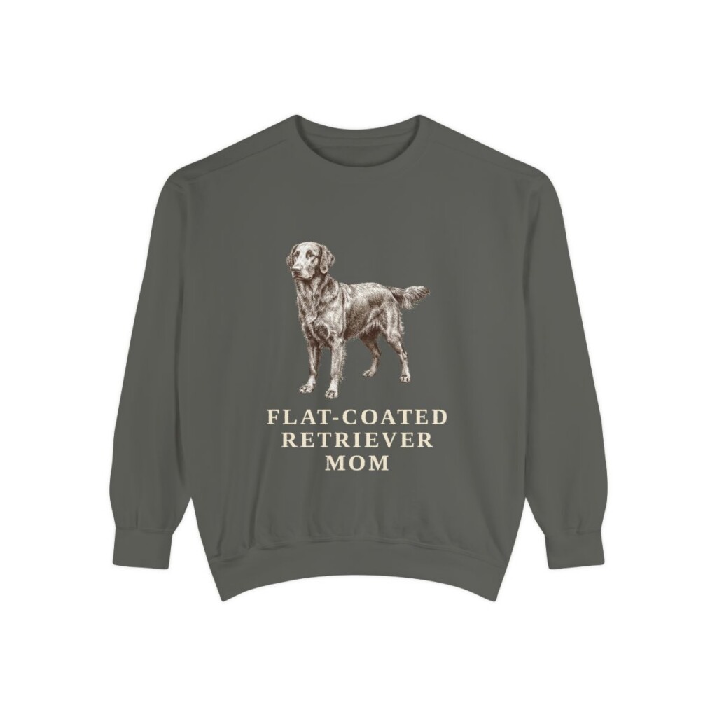 Flat-Coated Retriever Mom Sweatshirt, Pepper, front view