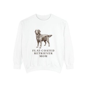 Flat-Coated Retriever Mom Sweatshirt, White, front view