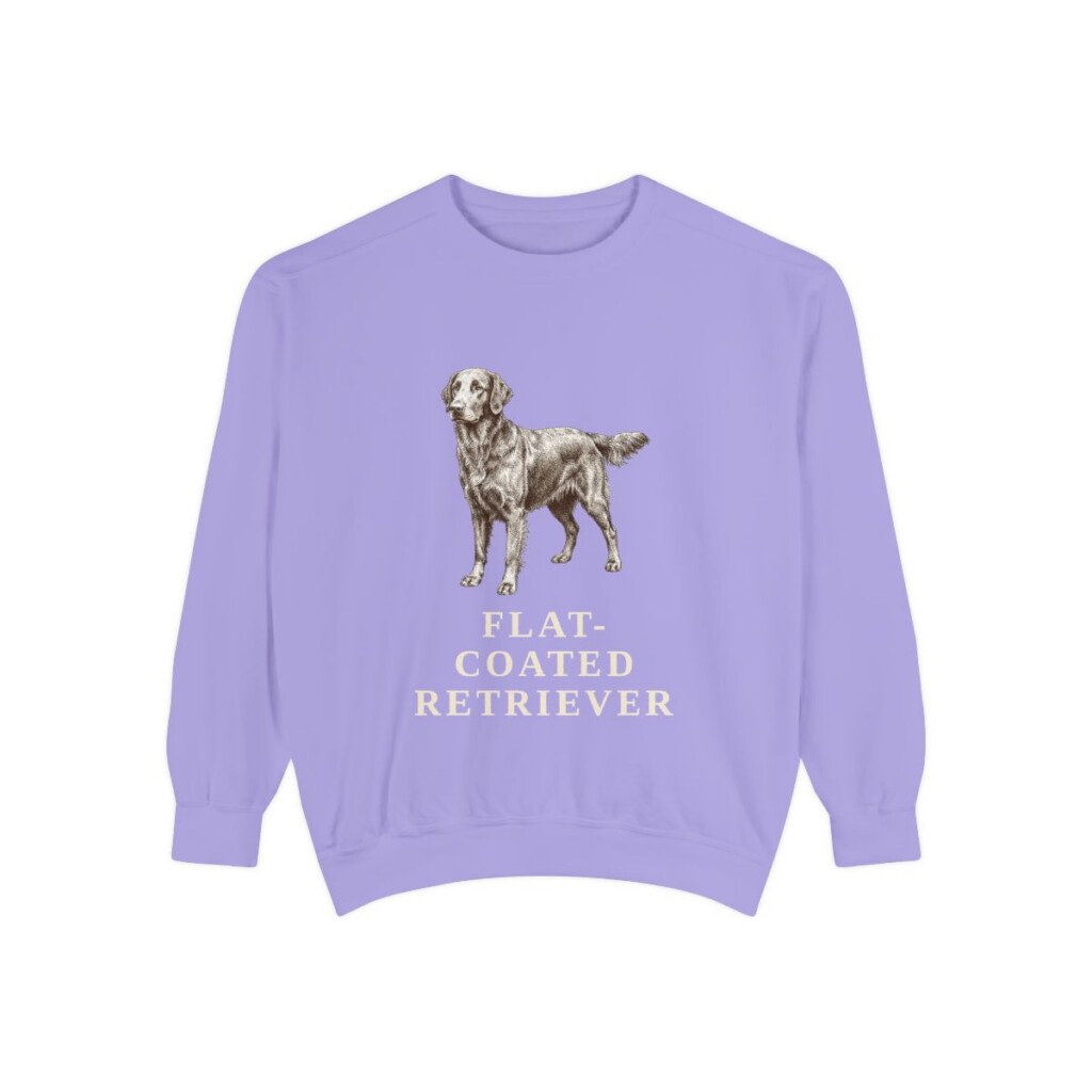 flat-coated-retriever-sweatshirt-violet Flat-Coated Retriever Sweatshirt, Violet, front view