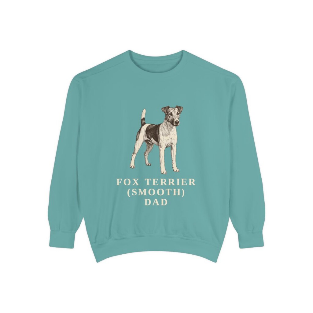 Fox Terrier (Smooth) Dad Sweatshirt, Seafoam, front view