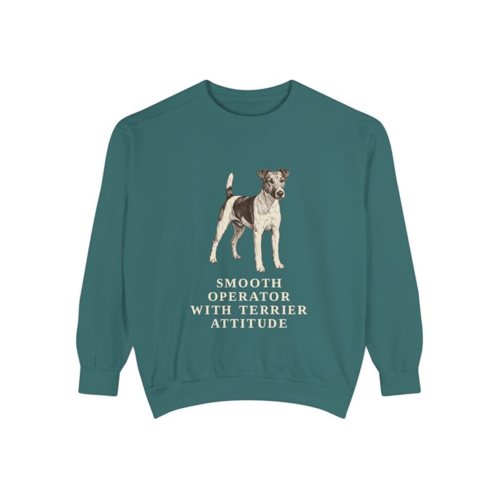 Fox Terrier (Smooth) Humor Sweatshirt, Blue Spruce, front view
