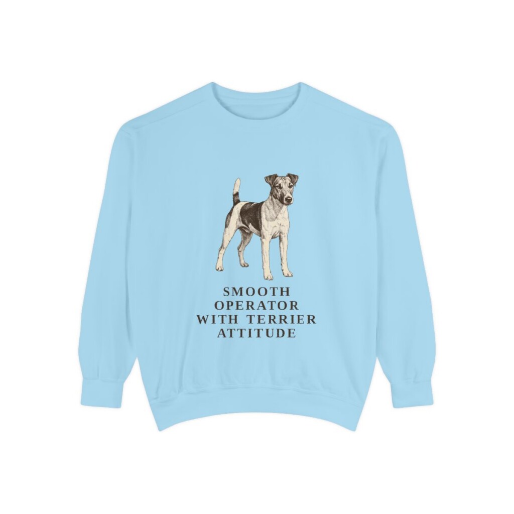 Fox Terrier (Smooth) Humor Sweatshirt, Chambray, front view