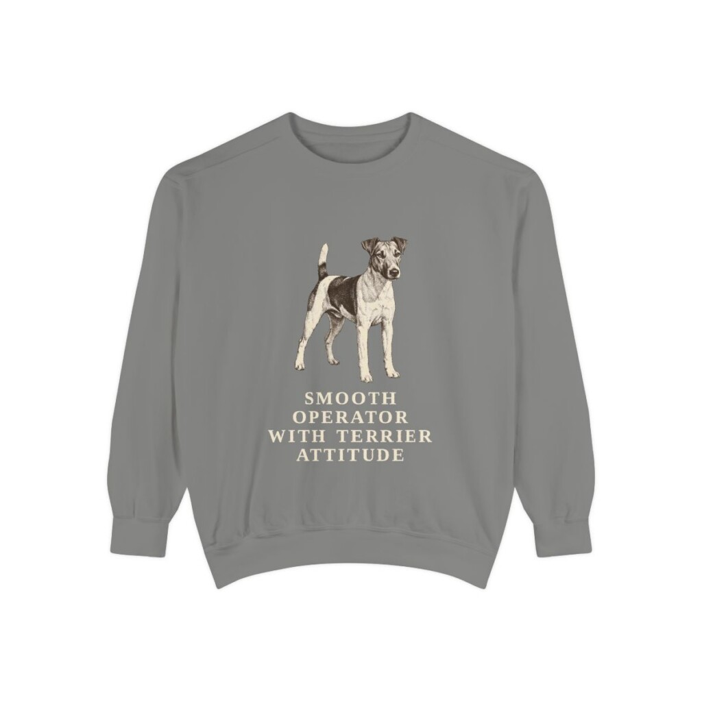 Fox Terrier (Smooth) Humor Sweatshirt, Grey, front view