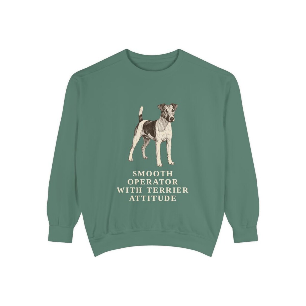Fox Terrier (Smooth) Humor Sweatshirt, Light Green, front view