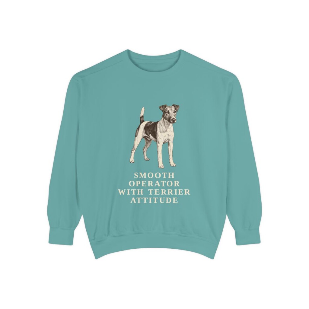 Fox Terrier (Smooth) Humor Sweatshirt, Seafoam, front view