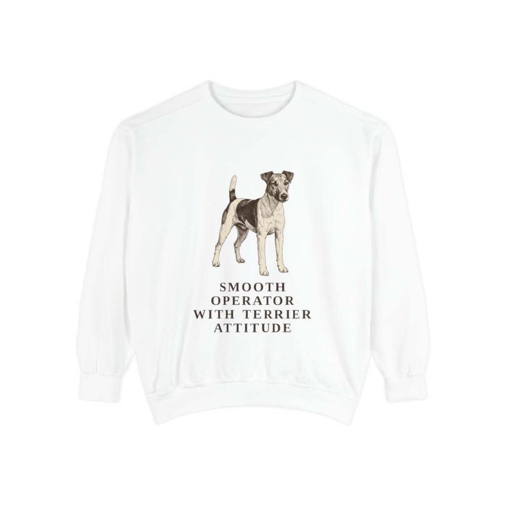 Fox Terrier (Smooth) Humor Sweatshirt, White, front view