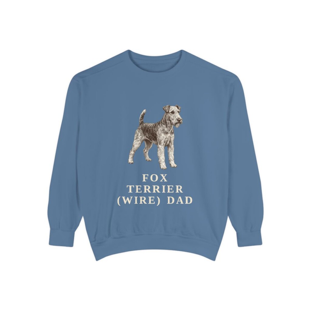 Fox Terrier (Wire) Dad Sweatshirt, Blue Jean, front view