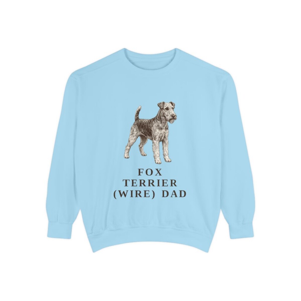Fox Terrier (Wire) Dad Sweatshirt, Chambray, front view