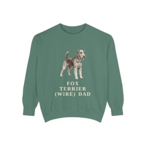 fox-terrier-wire-sweatshirt-dad-light-green Fox Terrier (Wire) Dad Sweatshirt, Light Green, front view
