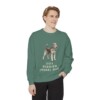 Fox Terrier (Wire) Dad Sweatshirt, Light Green, person 1 front
