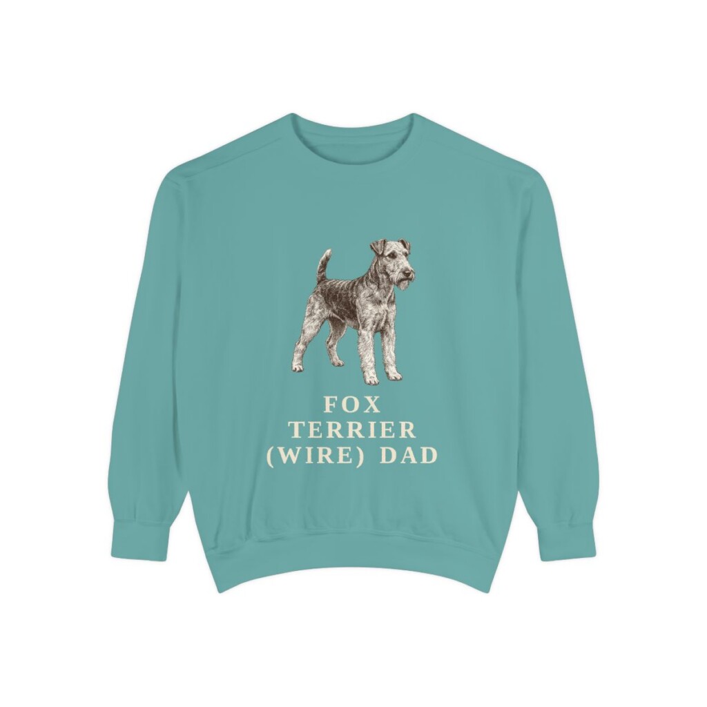 Fox Terrier (Wire) Dad Sweatshirt, Seafoam, front view