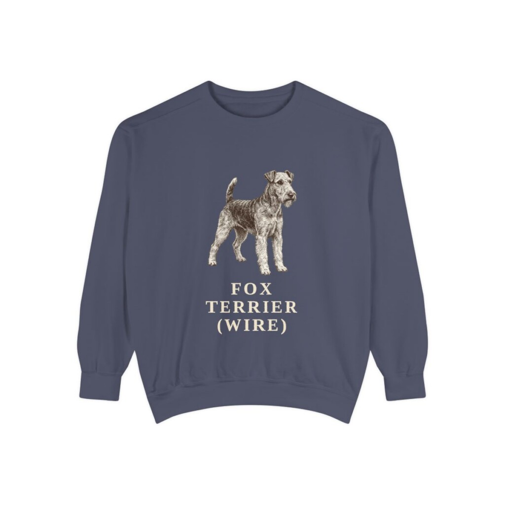 Fox Terrier (Wire) Sweatshirt, Denim, front view