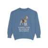 fox-terrier-wire-sweatshirt-humor-blue-jean Fox Terrier (Wire) Humor Sweatshirt, Blue Jean, front view
