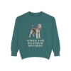 fox-terrier-wire-sweatshirt-humor-blue-spruce Fox Terrier (Wire) Humor Sweatshirt, Blue Spruce, front view