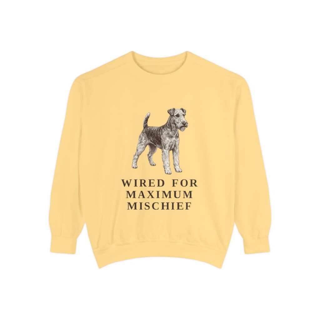 fox-terrier-wire-sweatshirt-humor-butter Fox Terrier (Wire) Humor Sweatshirt, Butter, front view