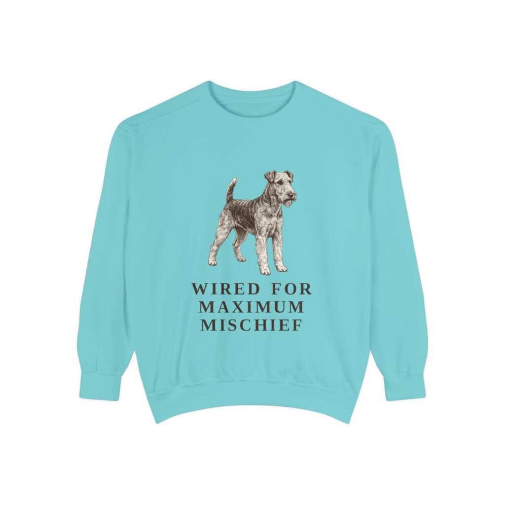fox-terrier-wire-sweatshirt-humor-chalky-mint Fox Terrier (Wire) Humor Sweatshirt, Chalky Mint, front view