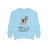 fox-terrier-wire-sweatshirt-humor-chambray Fox Terrier (Wire) Humor Sweatshirt, Chambray, front view
