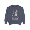 fox-terrier-wire-sweatshirt-humor-denim Fox Terrier (Wire) Humor Sweatshirt, Denim, front view