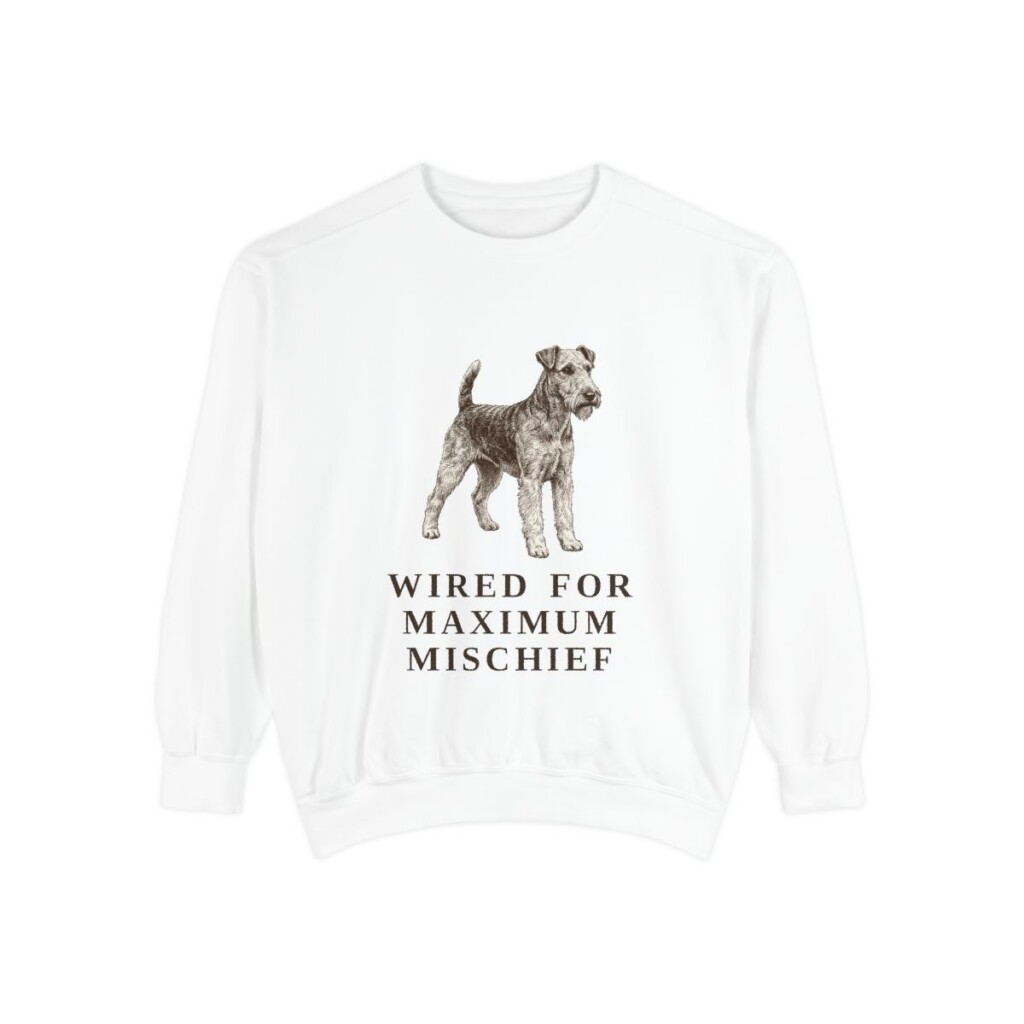 fox-terrier-wire-sweatshirt-humor-white Fox Terrier (Wire) Humor Sweatshirt, White, front view
