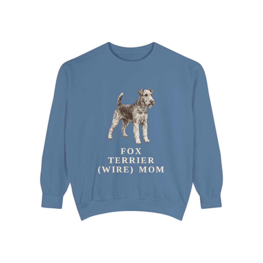 Fox Terrier (Wire) Mom Sweatshirt, Blue Jean, front view