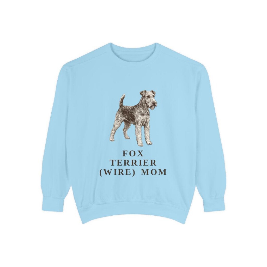 Fox Terrier (Wire) Mom Sweatshirt, Chambray, front view