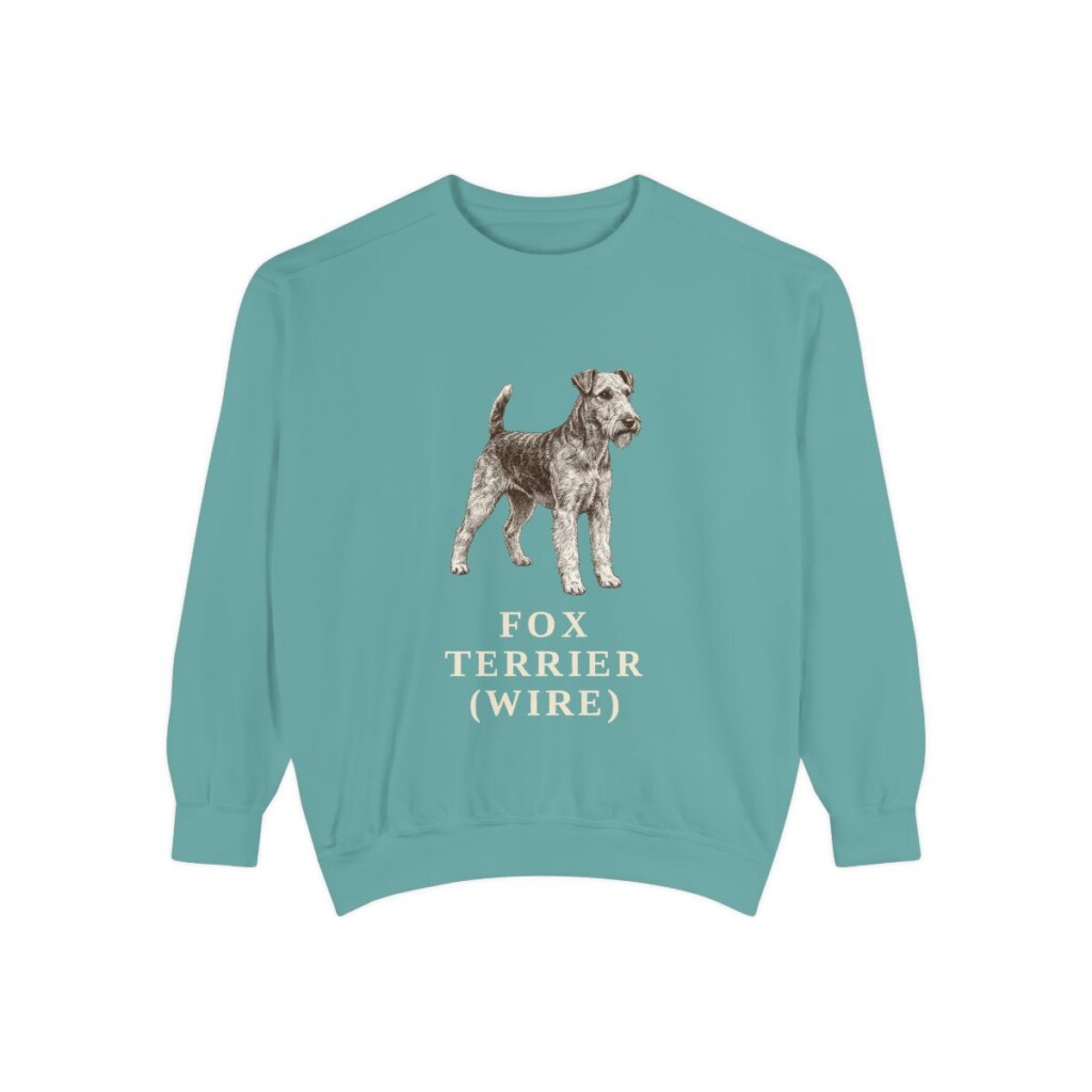 Fox Terrier (Wire) Sweatshirt, Seafoam, front view