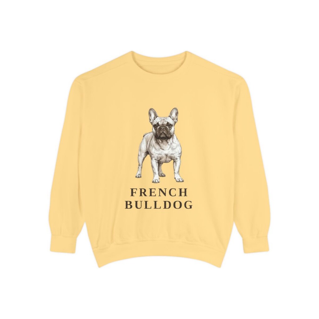 french-bulldog-sweatshirt-butter French Bulldog Sweatshirt, Butter, front view