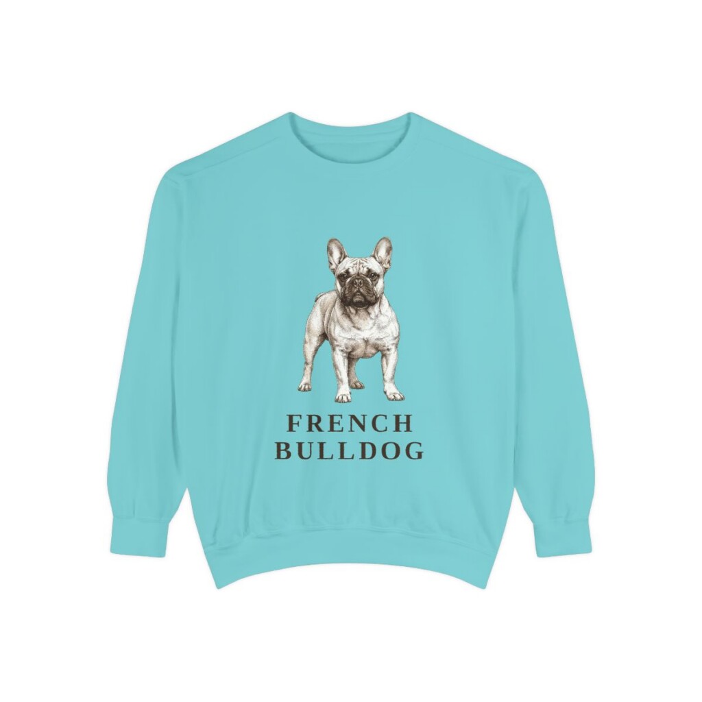 french-bulldog-sweatshirt-chalky-mint French Bulldog Sweatshirt, Chalky Mint, front view