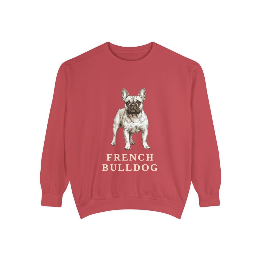 french-bulldog-sweatshirt-crimson French Bulldog Sweatshirt, Crimson, front view