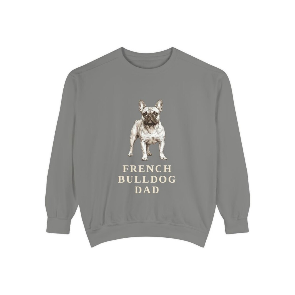 French Bulldog Dad Sweatshirt, Grey, front view