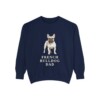French Bulldog Dad Sweatshirt, True Navy, front view
