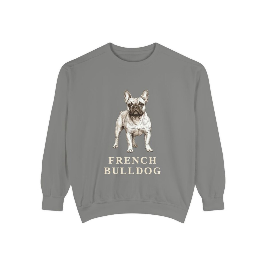 french-bulldog-sweatshirt-grey French Bulldog Sweatshirt, Grey, front view