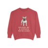 french-bulldog-sweatshirt-humor-crimson French Bulldog Humor Sweatshirt, Crimson, front view