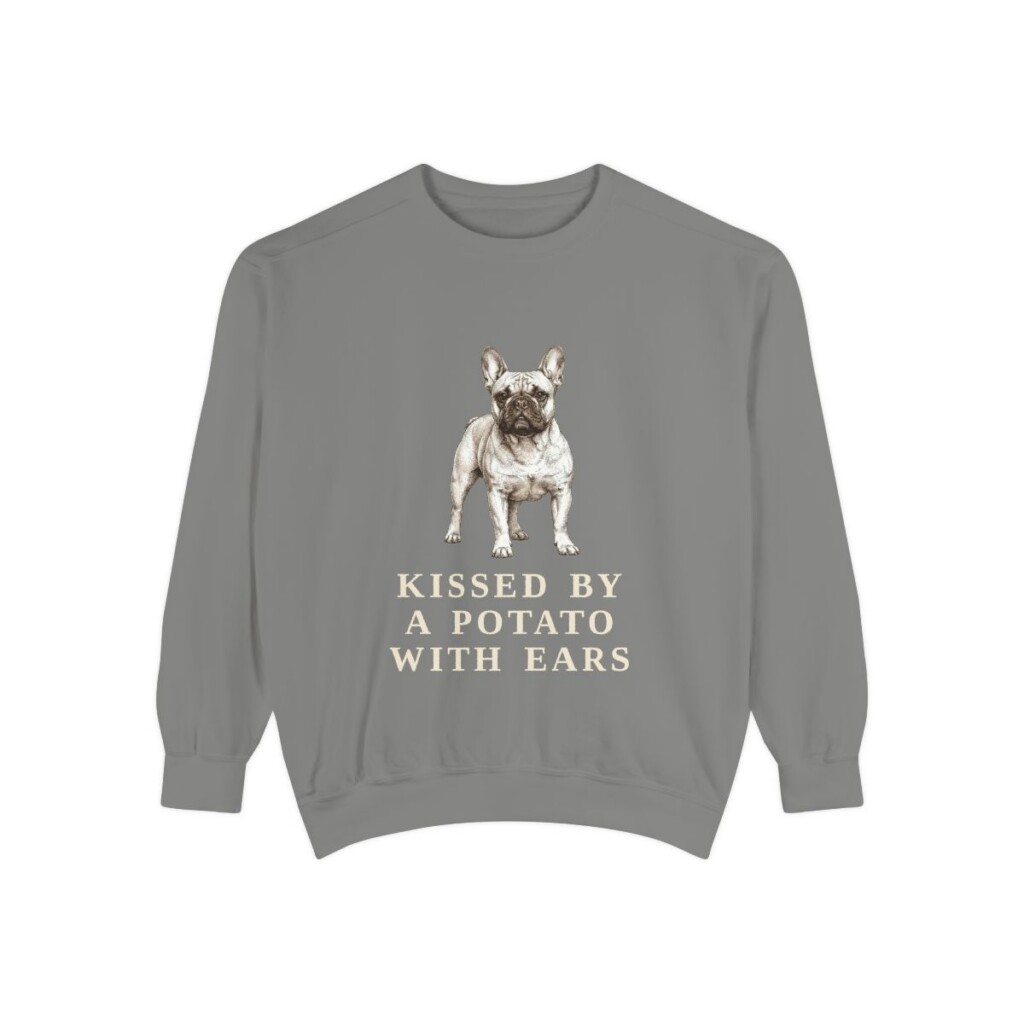 french-bulldog-sweatshirt-humor-grey French Bulldog Humor Sweatshirt, Grey, front view