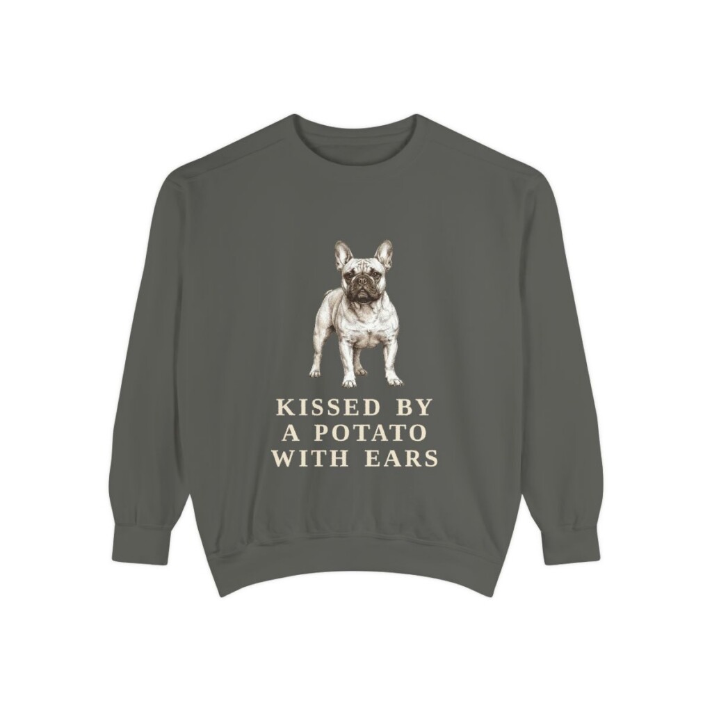 french-bulldog-sweatshirt-humor-pepper French Bulldog Humor Sweatshirt, Pepper, front view