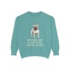 french-bulldog-sweatshirt-humor-seafoam French Bulldog Humor Sweatshirt, Seafoam, front view